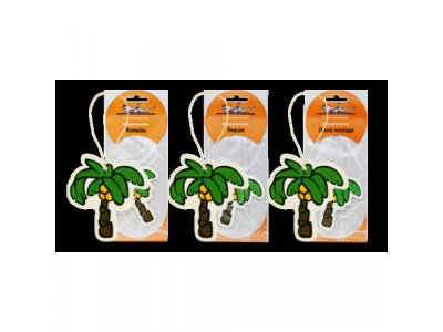 Ароматизатор воздуха подвесной AIRLINE бумажный "Пальма" пина-колада