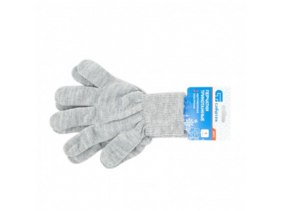 Перчатки трикотажные, акрил, серая туча, двойная манжета Россия Сибртех от СИБРТЕХ Перчатки трикотажные, акрил, серая туча, двойная манжета Россия Сибртех