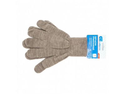 Перчатки трикотажные, акрил, коричневый, двойная манжета Россия Сибртех от СИБРТЕХ Перчатки трикотажные, акрил, коричневый, двойная манжета Россия Сибртех