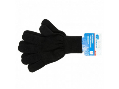 Перчатки трикотажные, акрил, черный, двойная манжета Россия Сибртех от СИБРТЕХ Перчатки трикотажные, акрил, черный, двойная манжета Россия Сибртех