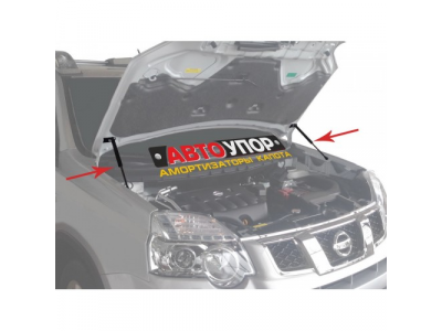 Амортизаторы капота Автоупор, Nissan X-Trail 2007-2015 от Rival Амортизаторы капота Автоупор, Nissan X-Trail 2007-2015