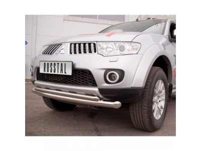Mitsubishi Pajero Sport 2010 защита переднего бампера d76/42 PSZ-000921 от RUSSTAL Mitsubishi Pajero Sport 2010 защита переднего бампера d76/42 PSZ-000921
