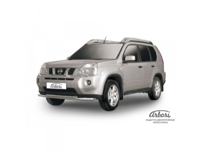 Защита переднего бампера Arbori d57+d57 двойная NISSAN X-TRAIL 2011-2014 от ARBORI Защита переднего бампера Arbori d57+d57 двойная NISSAN X-TRAIL 2011-2014