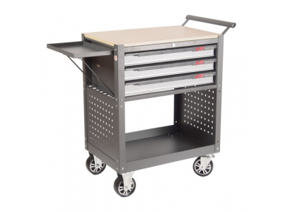 JTC Тележка инструментальная 3 секции серая с открытым отсеком JTC