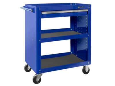 Тележка открытая, 3 полки и ящик, синяя от МАСТАК Тележка открытая, 3 полки и ящик, синяя