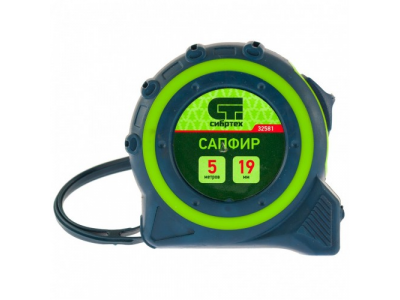 Рулетка Сапфир, двухкомпонентный корпус, 5 м х 19 мм Сибртех от СИБРТЕХ Рулетка Сапфир, двухкомпонентный корпус, 5 м х 19 мм Сибртех