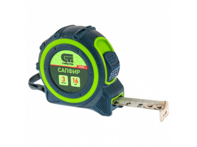 Рулетка Сапфир, двухкомпонентный корпус, 3 м х 16 мм Сибртех от СИБРТЕХ Рулетка Сапфир, двухкомпонентный корпус, 3 м х 16 мм Сибртех
