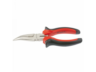 Длинногубцы NICKEL, 160 мм, изогнутые никелированные, двухкомпонентные рукоятки// MATRIX