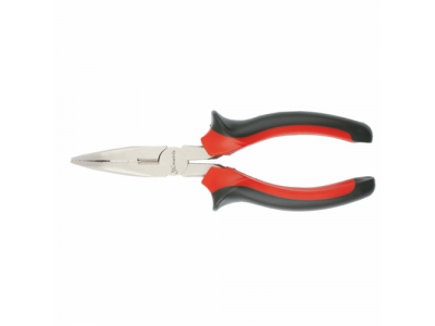 Длинногубцы NICKEL, 200 мм, изогнутые никелированные, двухкомпонентные рукоятки// MATRIX