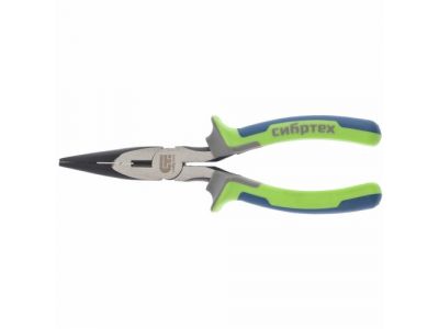 Длинногубцы прямые, 180 мм, фосфатирование, трехкомпонентные рукоятки СИБРТЕХ от СИБРТЕХ Длинногубцы прямые, 180 мм, фосфатирование, трехкомпонентные рукоятки СИБРТЕХ