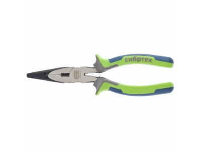 Длинногубцы прямые, 200 мм, фосфатирование, трехкомпонентные рукоятки СИБРТЕХ от СИБРТЕХ Длинногубцы прямые, 200 мм, фосфатирование, трехкомпонентные рукоятки СИБРТЕХ