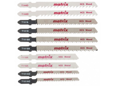 Набор полотен для электролобзика универсальный, 10 шт, T-SET1003 Matrix от MATRIX Набор полотен для электролобзика универсальный, 10 шт, T-SET1003 Matrix