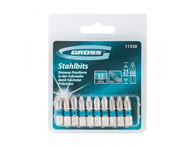 Набор бит PH2х25, сталь S2, 10шт //GROSS