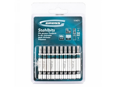Набор бит TORX 25х50, сталь S2, 10 шт //GROSS от GROSS Набор бит TORX 25х50, сталь S2, 10 шт //GROSS