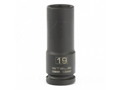 Головка ударная удлиненная шестигранная, 19 мм, 1/2, CrMo Stels