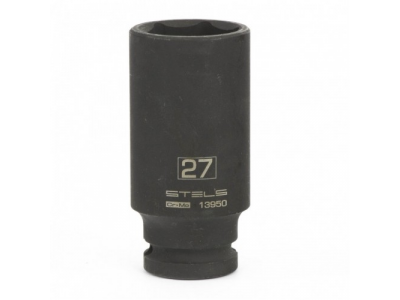 Головка ударная удлиненная шестигранная, 27 мм, 1/2, CrMo Stels