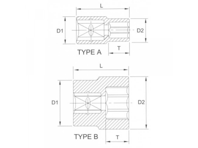 Головка торцевая 1" 12гр. 1"-1/2"