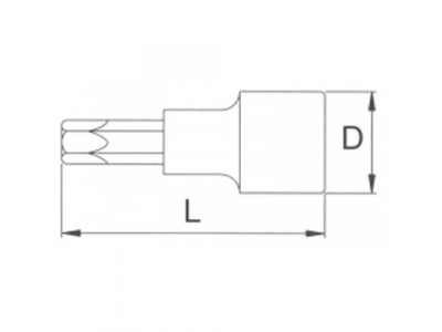 Головка торцевая с вставкой torx 1/4" T8