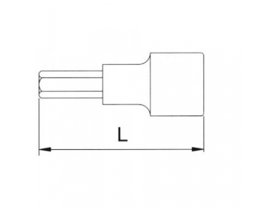Головка торцевая с шестигранной вставкой 1/2" 19мм L=100мм