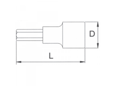 Головка торцевая с шестигранной вставкой 1/4" 3мм