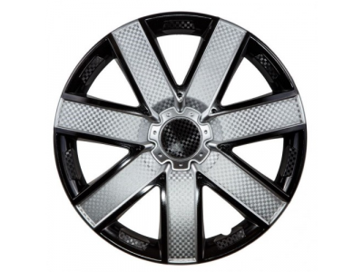 Колпаки колесные 13 дюймов Гелакси Т, серебристый/черный, карбон от Airline Колпаки колесные 13 дюймов Гелакси Т, серебристый/черный, карбон