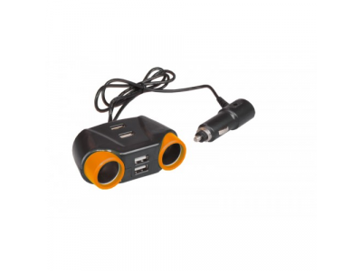 Разветвитель прикуривателя на 2 гнезда+4 USB 12/24 В «SKYBEAR» от SKYBEAR Разветвитель прикуривателя на 2 гнезда+4 USB 12/24 В «SKYBEAR»