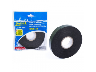 Лента клейкая двухсторонняя на вспененной основе 15мм х 5м от Dollex Лента клейкая двухсторонняя на вспененной основе 15мм х 5м