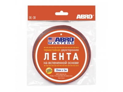 Лента клейкая двухсторонняя белая (30 мм х 5 м) от ABRO Лента клейкая двухсторонняя белая (30 мм х 5 м)