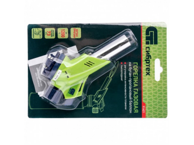 Горелка газовая на бутановый баллон, пьезоподжиг Сибртех от СИБРТЕХ Горелка газовая на бутановый баллон, пьезоподжиг Сибртех