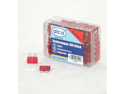Предохранитель флажковый 10А в пластиковой коробке (100 шт.) от ALCA Предохранитель флажковый 10А в пластиковой коробке (100 шт.)