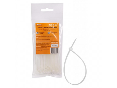 Стяжки (хомуты) кабельные 2,5*100 мм, пластиковые, белые, 100 шт. AIRLINE