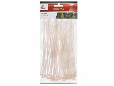 Хомут—стяжка кабельная пластиковая 7.2х350 (100 шт) Белая от SKYBEAR Хомут—стяжка кабельная пластиковая 7.2х350 (100 шт) Белая