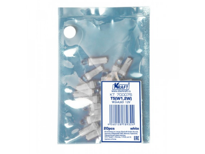 Светодиодная лампа T5 W1.2W (W2x4.6D) 12v White
