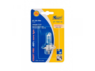 Автолампа H7 12v 55w(PX26d)KraftPro +80%more light от KRAFT Автолампа H7 12v 55w(PX26d)KraftPro +80%more light